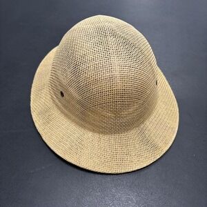Vintage‎ BROOKSTONE Woven Tan Safari Hat Retro Adjustable